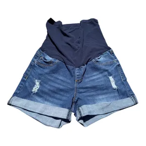 Sonoma S.O.N.G. Maternity Distressed Cuffed Hem Denim Shorts Size S thumbnail 1