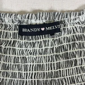 Brandy Melville Blue White Pinstripe Smocked Crop Cami Top Adjustable Straps thumbnail 7