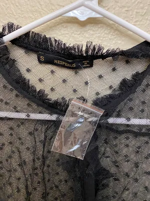 Black Lace Sheer Top Shirt thumbnail 2