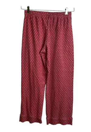 Roller Rabbit Womens Pajama Pants XS Red Hearts Pink Pull On Elastic Lounge Soft thumbnail 2