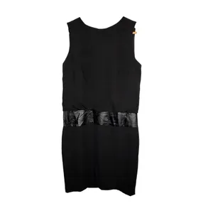 Lauren Ralph Lauren Sheath Dress‎ Size 4 Black Faux Leather Trim Sleeveless Mini thumbnail 2