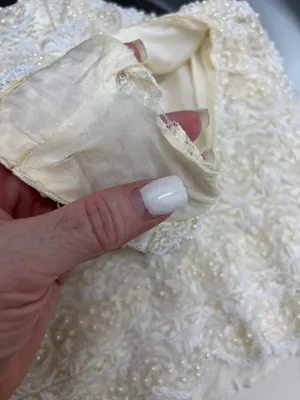 Vintage 1960s Regalia Imports Beaded Silk Lace Top Sleeveless Shell Cream S thumbnail 8
