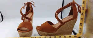 UGG Chestnut Suede Espadrille Wedge Sandals thumbnail 7