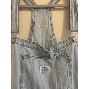 Levi's Denim Shortall Womens Large Light Wash Vintage Utility Chore Concert thumbnail 4