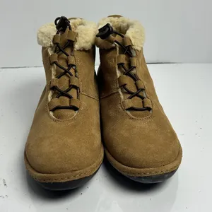 Lands End Womens Chalet Shearling Bootie Dark Chestnut Suede Ankle Boots Size 9 thumbnail 4