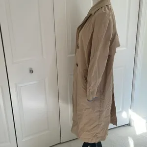 Gorgeous Tan Topshop Long Buttoned Trench Coat thumbnail 6