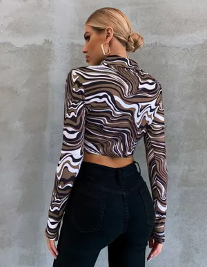 Long Sleeve Crop Top thumbnail 2