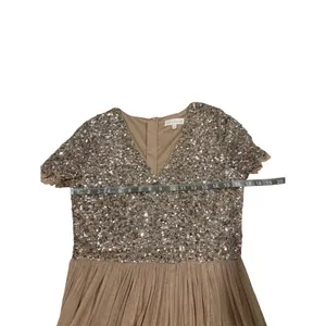 Maya Deluxe (ASOS) Women's Size 6 V-neck Maxi Tulle Dress Chic Sequin Bodice thumbnail 5