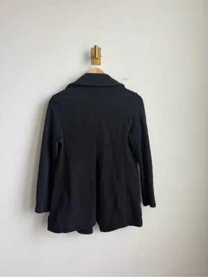 James Perse Women's Black Cotton Peacoat Double Breasted Jacket Size 3 Large thumbnail 10