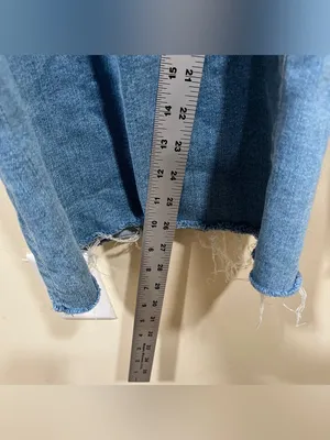 Madewell Flared Wide-Leg Jeans blue denim raw hem plus size 33 EUC thumbnail 5