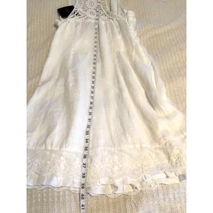 Cynthia Rowley Linen Dress White Lace Back Sleeveless Midi Dress NWT Size 14 thumbnail 3
