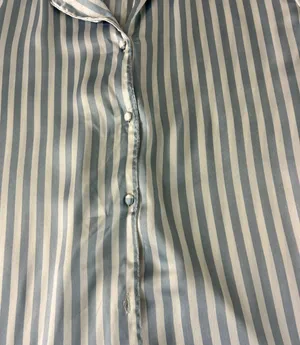 Boohoo Womens Pajama Set Size 2 Blue White Striped Shirt Shorts Sleepwear Lounge thumbnail 7