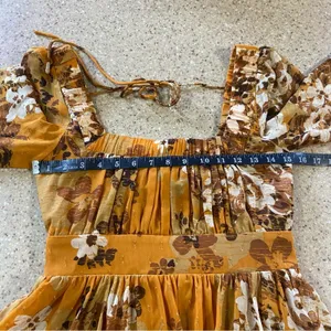 NWOT Lulus Gorgeous Vibe Yellow Floral Print Babydoll Mini Dress thumbnail 9