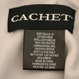 Cachet Gown Dress Sz 10 Silver Gray Beaded Halter Neck Glitter Formal thumbnail 3