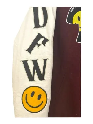 PacSun ࿊ DFW Varsity Patchwork Faux Leather Jacket ࿊ Burgundy ࿊ Men S ࿊ Women M thumbnail 11