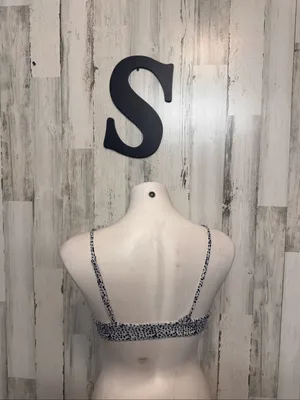 SheIn Leopard Print O-Ring Bikini Top Womens Small White Black Swim Top thumbnail 3
