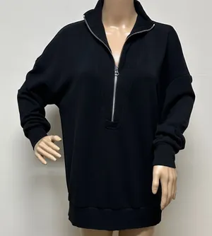 Varley Double Soft Black Masie Longline Sweat Shirt size S thumbnail 1