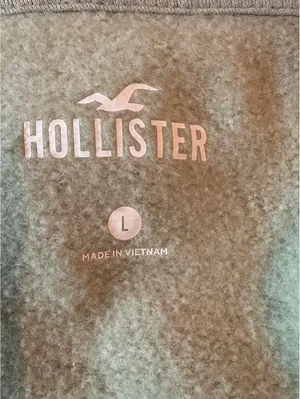 Hollister Women's Light Green Half-Zip Sweatshirt, Large thumbnail 3