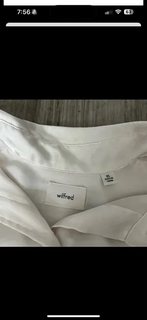 Aritzia Wilfred Silk Pearl Button Down Blouse thumbnail 6