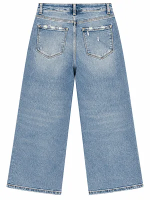 Lovervet by Vervet Jeans 30 High Rise Cropped Wide Leg Light Wash Denim thumbnail 3