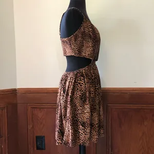 Aerie Leopard Print Smocked Cut-Out Mini Dress thumbnail 6