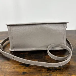 Furla Satchel Crossbody Bag Womens Small Gray Leather Top Handle Gold Hardware thumbnail 12