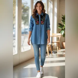 Holding Horses Embroidered Western Button Up Shirt Womens Size 6 Boho Cowgirl thumbnail 2