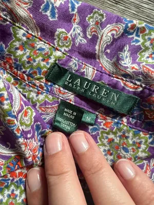 Lauren Ralph Lauren vintage purple paisley top size‎ M thumbnail 8