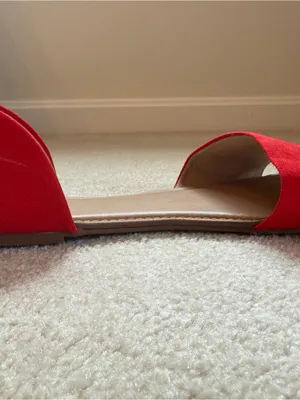 A New Day Red Faux Suede d’Orsay Flats Women’s Size‎ 11 thumbnail 7