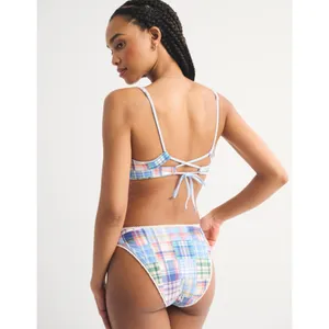ABERCROMBIE & FITCH Reversible Bikini Top & Bottoms in Blue Plaid Size XS thumbnail 4