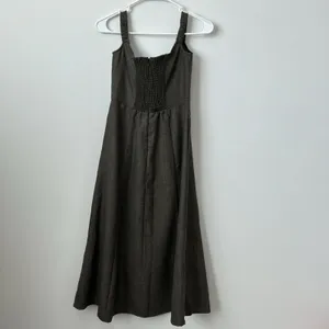 Reformation Stratford Wool Blend Midi Dress in Black Check Size: 4 thumbnail 9