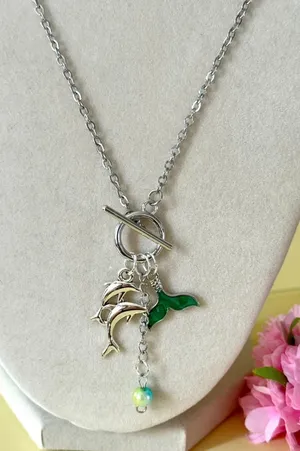 Dolphin & Mermaid Inspired Necklace (404)🐬 🧜‍♀️ thumbnail 1