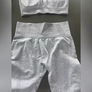 Nwot High Waisted Leggings And Top In Grey Color M thumbnail 3