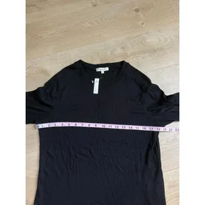NWT MADEWELL Ribbed Crewneck Long-Sleeve TEE TOP Stretch Black Casual SIZE XL thumbnail 5