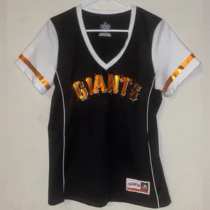 Majestic Giants short sleeve black & orange shirt, size Medium thumbnail 1