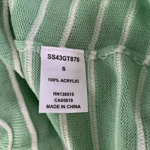 Stitches And Stripes Sweater Small Green White Striped Mockneck Preppy thumbnail 7
