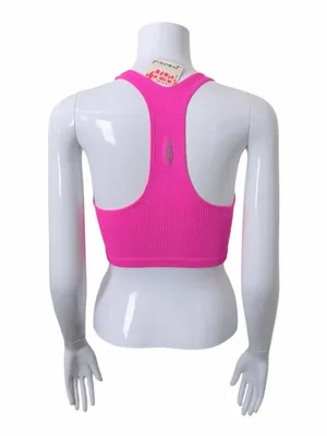NEW FP Movement Ribbed Racerback Crop Top Size XS Tropical Pink thumbnail 5