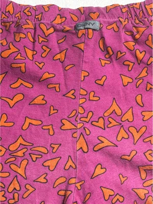 DKNY Women's Small Pink and Orange Heart Print Pajama Set thumbnail 12