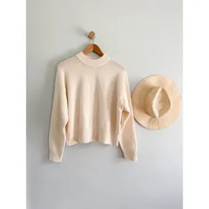 Madewell | NWT SoftWool Boxy Crewneck Sweater in Heather Cloud Cream | Sz S thumbnail 2