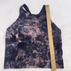 Lululemon Athletic Gym Key Balance Tank Diamond Dye Grey Pink Bra Crop Top Sz 8 thumbnail 5