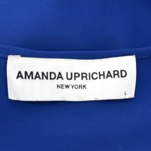 Amanda Uprichard Royal Blue V-Neck Shift‎ Dress Handkerchief Hem Large L Cobalt thumbnail 5