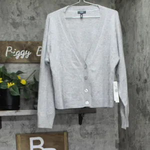 NWT Aqua Button Front Sweater Cashmere V-Neck Cardigan V10337 Light Gray 2XL thumbnail 5