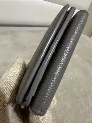 Saint Laurent Pebbled Leather Card Case in Taupe Gray thumbnail 7