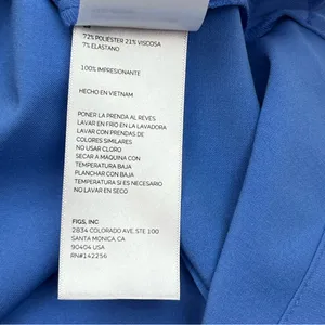 FIGS Catarina One Pocket Womens Scrub Top‎ Ceil Blue Shirt XXL NEW *EMBROIDERED thumbnail 9
