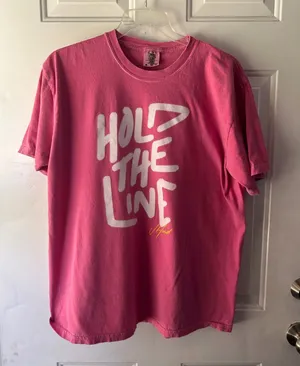 Comfort Colors Pink 'Hold The Line' Graphic Short Sleeve Tee Jennifer Hudson xl thumbnail 1