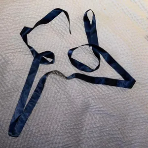 Navy blue and silver rhinestone - 74" in length thumbnail 2