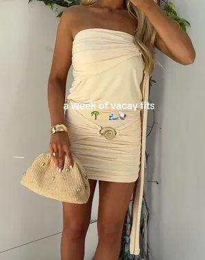 These Three oak mini skirt set in butter yellow thumbnail 3