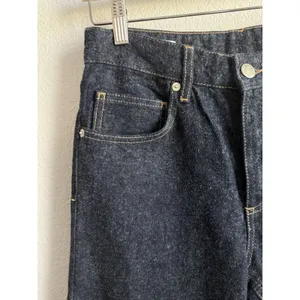 Zara Womens High Rise Wide Leg Rigid Denim Jeans Dark Raw Indigo Blue Size 2 thumbnail 6