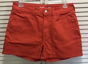 Old Navy Orange Denim Short Size‎ 6 Zip Button Mid Rise Summer Beach thumbnail 1
