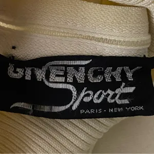 GIVENCHY Sport Vintage 70s Ivory GG Logo Turtleneck Sweater Zipper FLAW Small? thumbnail 13
